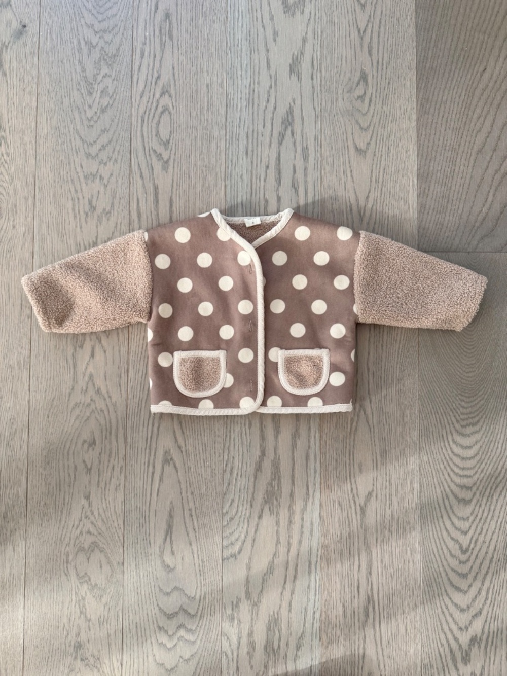 Bebe Holic Korean Baby Cotton Teddy Fleece Jacket Brown Cream Size S
